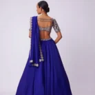 Heavy cancan canvas lehenga construction detail showing double inner lining and structured base