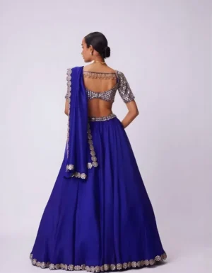 Heavy cancan canvas lehenga construction detail showing double inner lining and structured base