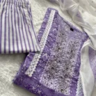 Purple Printed Anarkali Suit with Dupatta for Women - Traditional Indian Ethnic Wear