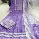 Purple Printed Anarkali Suit with Dupatta for Women - Traditional Indian Ethnic Wear