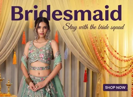 Olive Green Draped Bridesmaid Saree Ensemble - Indian Wedding Fashion